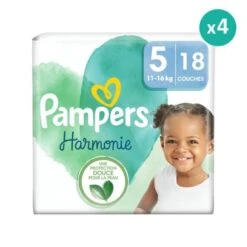 Pampers® 4x18 Couches Harmonie Taille 5, Pampers