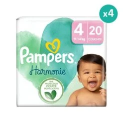 Pampers® 4x20 Couches Harmonie Taille 4, Pampers
