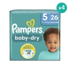 Pampers® 4x26 Couches Baby Dry Taille 5, Pampers