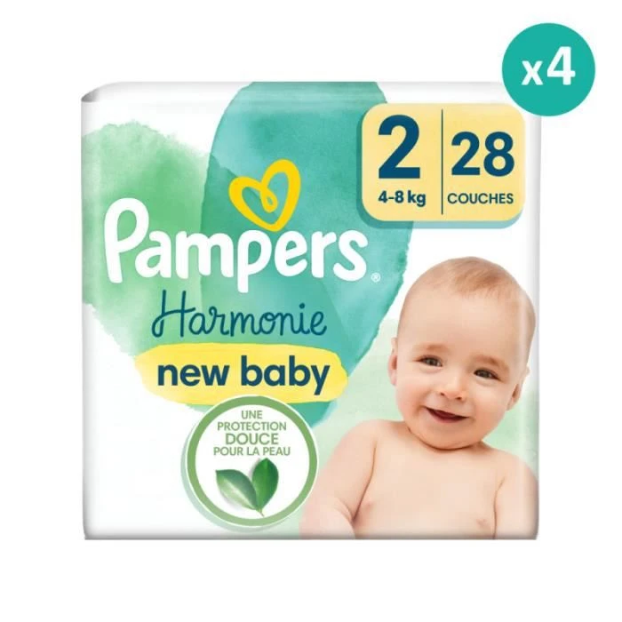 Pampers® 4x28 Couches Harmonie Taille 2, Pampers 3 Pampers® 4x28 Couches Harmonie Taille 2, Pampers