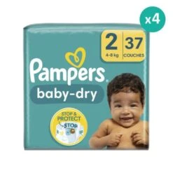 Pampers® 4x37 Couches Baby Dry Taille 2, Pampers