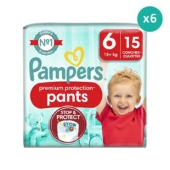 Pampers® 6x15 Couches-Culottes Premium Protection Taille 6, Pampers