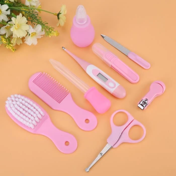 9 Pcs Kit De Soins Pour Bébés Soins De Santé Set Nail Cheveux Enfants Toilettage Thermomètre Brosse Kit - Rose 5 9 Pcs Kit De Soins Pour Bébés Soins De Santé Set Nail Cheveux Enfants Toilettage Thermomètre Brosse Kit - Rose – Image 3
