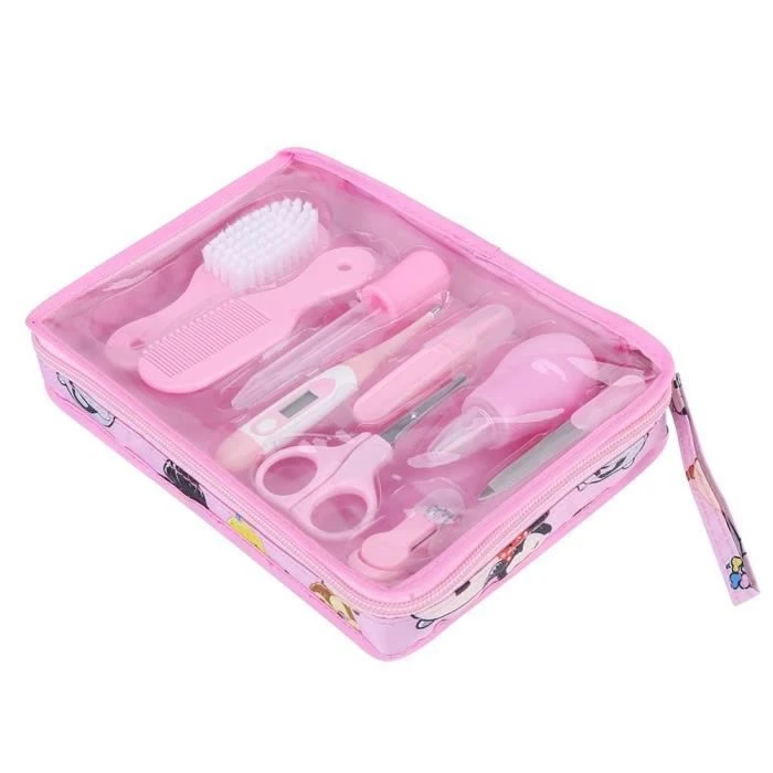9 Pcs Kit De Soins Pour Bébés Soins De Santé Set Nail Cheveux Enfants Toilettage Thermomètre Brosse Kit - Rose 6 9 Pcs Kit De Soins Pour Bébés Soins De Santé Set Nail Cheveux Enfants Toilettage Thermomètre Brosse Kit - Rose – Image 4