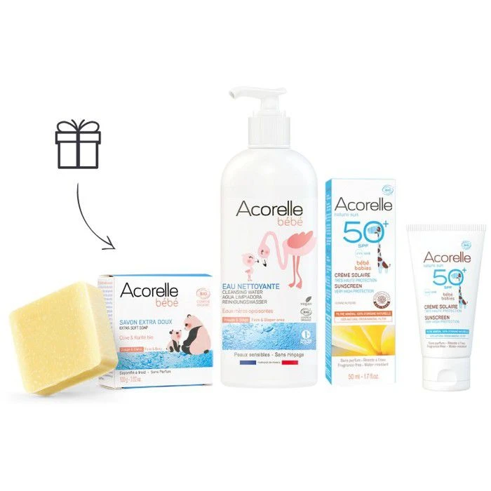Pack Soins Bébé Bio - Bébé à La Plage Acorelle 3 Pack Soins Bébé Bio - Bébé à La Plage Acorelle