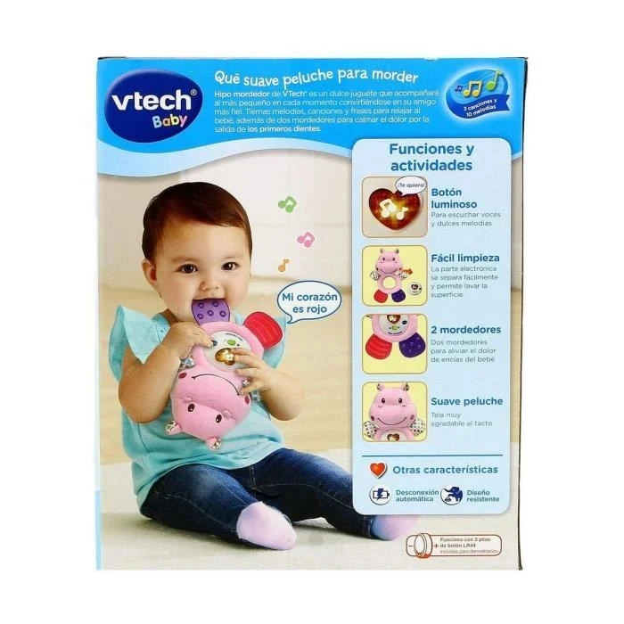 Anneau De Dentition Pour Bébé Vtech Rose Hippopotame Jouet Peluche 4 Anneau De Dentition Pour Bébé Vtech Rose Hippopotame Jouet Peluche – Image 2