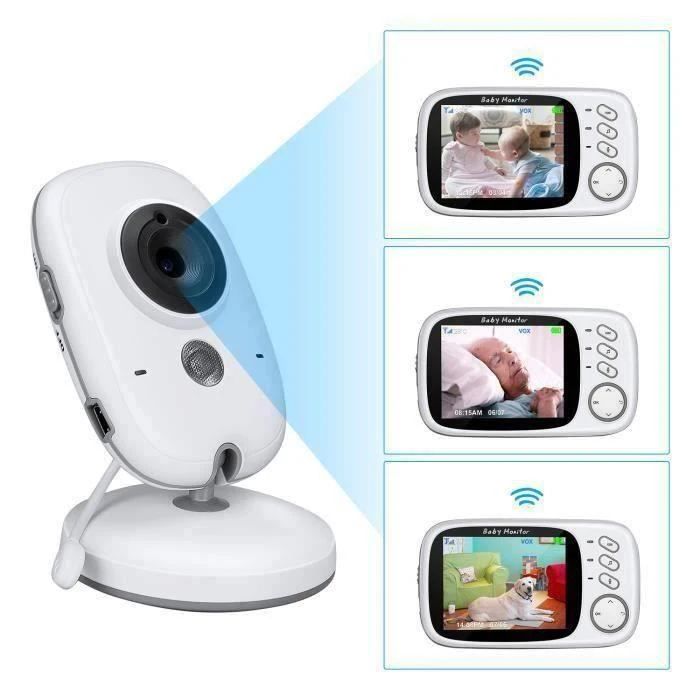 Baby Moniteur, Avec Capteur De Température Et VOX Pour Enfants Avec Moniteur Vision Nocturne à Infrarouge, Prise En Charge Interphon 6 Baby Moniteur, Avec Capteur De Température Et VOX Pour Enfants Avec Moniteur Vision Nocturne à Infrarouge, Prise En Charge Interphon – Image 4