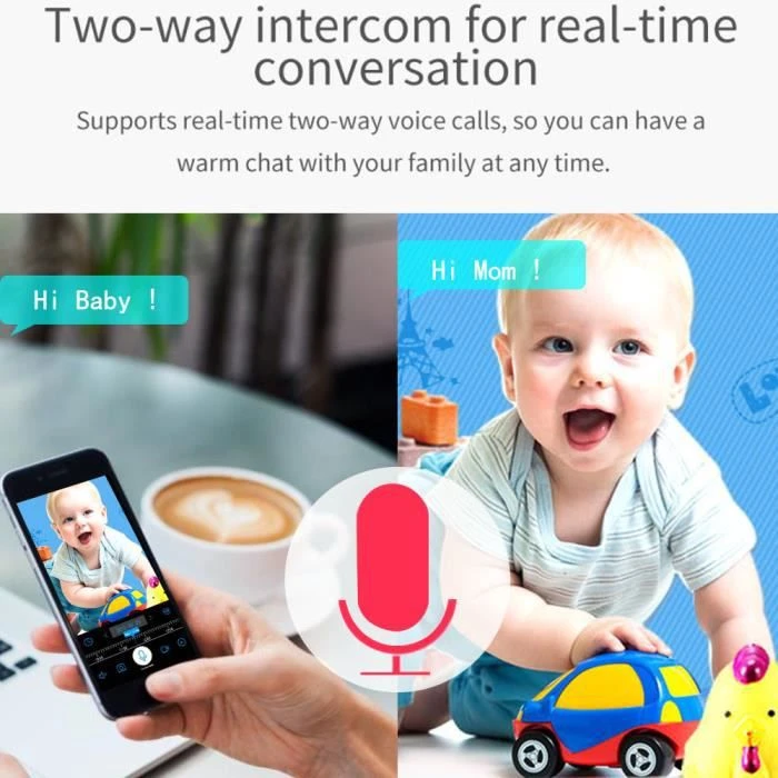 Babyphone Vidéo Noir Sans Fil Wi-Fi CaméraVision Nocturne Système De Sécurité Domestique Surveillance Du Sommeil Pour Bébé Nounou 4 Babyphone Vidéo Noir Sans Fil Wi-Fi CaméraVision Nocturne Système De Sécurité Domestique Surveillance Du Sommeil Pour Bébé Nounou – Image 2