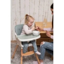 BEBELISSIMO - Chaise Haute Bébé - Évolutive - Réglable - En Bois - 2 En 1 – 6 Mois Jusqu’à 5 Ans - Gris -Magasin De Produits Pour Bébés bebelissimo chaise haute bebe evolutive reg ec41