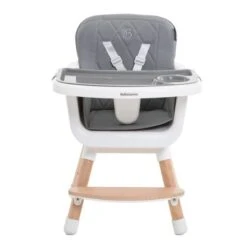 BEBELISSIMO - Chaise Haute Bébé - Évolutive - Réglable - En Bois - 2 En 1 – 6 Mois Jusqu’à 5 Ans - Gris -Magasin De Produits Pour Bébés bebelissimo chaise haute bebe evolutive reg f443