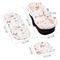 Bordure Pour Poussettes - Housse Pour Poussettes Nid De Bain Pour Bébé Accessoires Ensemble 3 Pièces Coton Rose -Magasin De Produits Pour Bébés bordure pour poussettes housse pour poussettes n f366