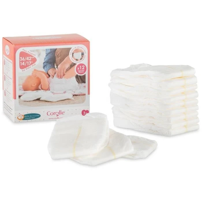 COROLLE - Mon Grand Poupon Corolle - Boîte De 12 Couches - Pour Poupon 36 Et 42 Cm - Dès 2 Ans 7 COROLLE - Mon Grand Poupon Corolle - Boîte De 12 Couches - Pour Poupon 36 Et 42 Cm - Dès 2 Ans – Image 5