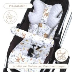 Coussin De Siège Coussin De Poussette 75 X 35 Cm -reducteur Siege Auto Avec Protection De Ceinture Velours Blanc Cerf -Magasin De Produits Pour Bébés coussin de siege coussin de poussette 75 x 35 cm b1fe