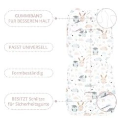 Coussin De Siège Coussin De Poussette 75 X 35 Cm - Reducteur Siege Auto De Poussettede Siège Coton Gaufré Gris Clair Hiboux -Magasin De Produits Pour Bébés coussin de siege coussin de poussette 75 x 35 cm bac0