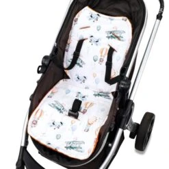 Coussin De Siège De Poussette 75 X 35 Cm - Coussin Pour Réducteur Siège Auto Pour De Enfant -Minky Ballons Citrouilles