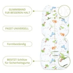 Coussin De Siège De Poussette 75 X 35 Cm - Coussin Pour Réducteur Siège Auto Pour De Enfant - Minky Dinosaure Vert -Magasin De Produits Pour Bébés coussin de siege de poussette 75 x 35 cm coussin 8212