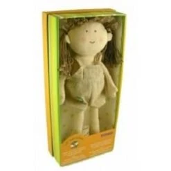 Doudou Tomy My Natural Mistinguette Doll La Poupee Brune Robe Lin