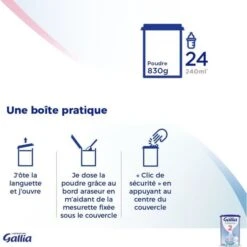 GALLIA Calisma 2 Lait En Poudre Pour Bébé - 3 X 830 G - De 6 Mois à 1 An -Magasin De Produits Pour Bébés gallia calisma 2 lait en poudre pour bebe 3 x 83 af05