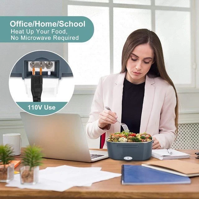LUNCH BOX,Blue Without Bag-LES USA--Boîte À Lunch Électrique 2 En 1, 1,5 L, Chauffage Des Aliments, Portable, Avec Récipient En Acie 5 LUNCH BOX,Blue Without Bag-LES USA--Boîte À Lunch Électrique 2 En 1, 1,5 L, Chauffage Des Aliments, Portable, Avec Récipient En Acie – Image 3