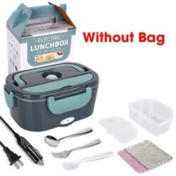 LUNCH BOX,Blue Without Bag-UK--Boîte À Lunch Électrique 2 En 1, 1,5 L, Chauffage Des Aliments, Portable, Avec Récipient En Acier Ino