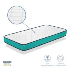 Matelas Bébé EMMA 60X120 Epaisseur 10 CM - Noyau Mousse Perforée Et Anti Bactérien -Magasin De Produits Pour Bébés matelas bebe emma 60x120 epaisseur 10 cm noyau 2358