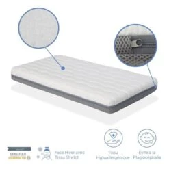 Matelas Bébé Kala – 70x140cm + Plan Incliné 15° - Epaisseur 11cm – Déhoussable Et Lavable -Magasin De Produits Pour Bébés matelas bebe kala 70x140cm plan incline 15deg a108