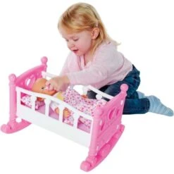 SIMBA New Born Baby Doll Cradle Bed + Accessories -Magasin De Produits Pour Bébés new born baby doll crazle bed accessories 41d3