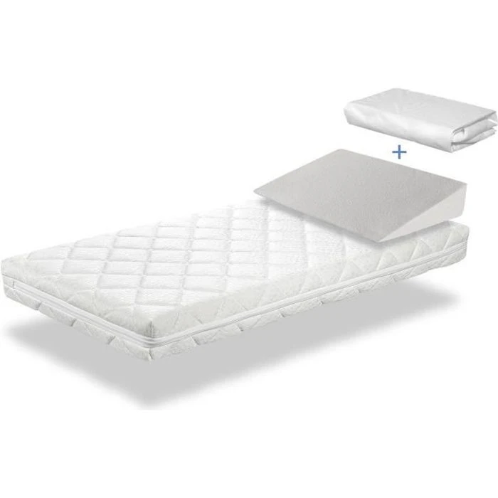 Pack Matelas Caramel 70x140 Cm H 11cm + Plan Incliné 15°+ Protège Matelas 70x140 Cm.Déhoussable Et Lavable.Noyau En Mousse Perforée 3 Pack Matelas Caramel 70x140 Cm H 11cm + Plan Incliné 15°+ Protège Matelas 70x140 Cm.Déhoussable Et Lavable.Noyau En Mousse Perforée