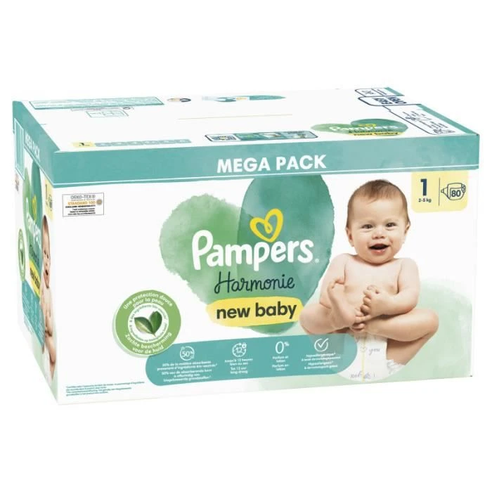 Pampers® Pampers Harmonie Taille 1, 80 Langes, 2kg - 5kg 5 Pampers® Pampers Harmonie Taille 1, 80 Langes, 2kg - 5kg – Image 3
