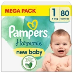 Pampers® Pampers Harmonie Taille 1, 80 Langes, 2kg - 5kg