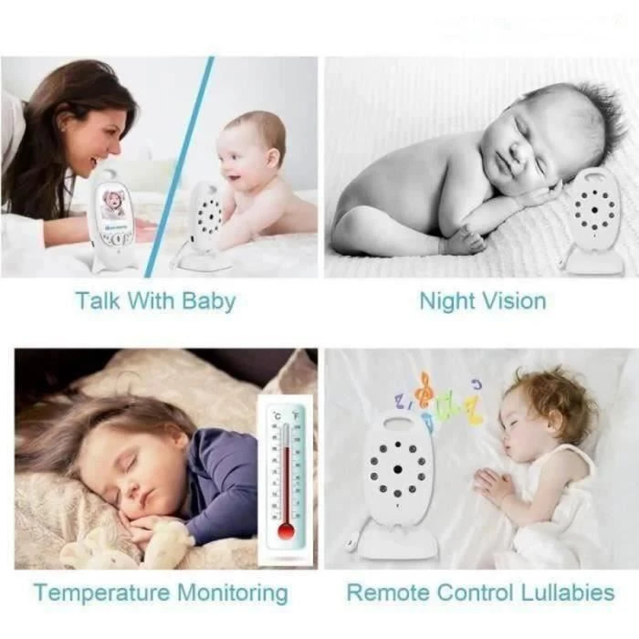 PIMPIMSKY Babyphone Baby Monitor + Surveillance De La Température + Vision Nocturne + Écran LCD Couleur 2 Pouces # A6 5 PIMPIMSKY Babyphone Baby Monitor + Surveillance De La Température + Vision Nocturne + Écran LCD Couleur 2 Pouces # A6 – Image 3