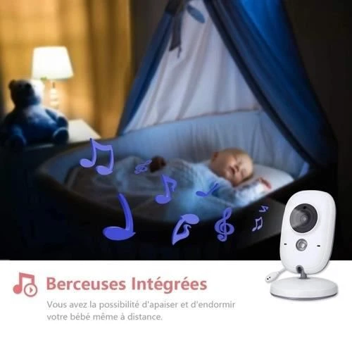 PIMPIMSKY Bébé Moniteur 3.2" LCD Couleur Babyphone Caméra Vidéo Bébé Surveillance 2.4 GHz Bidirectionnelle Vision #9 6 PIMPIMSKY Bébé Moniteur 3.2" LCD Couleur Babyphone Caméra Vidéo Bébé Surveillance 2.4 GHz Bidirectionnelle Vision #9 – Image 4