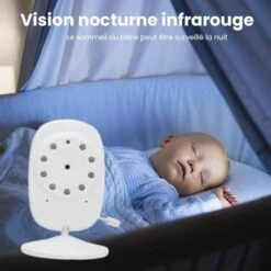 PIMPIMSKY Babyphone Vidéo Moniteur Bébé Caméra Avec Écran 3.4 Pouces Vision Nocturne Interphone Température Ambiante - BLANC -Magasin De Produits Pour Bébés pimpimsky bebe moniteur 3 5 inches lcd couleur bab f6ca