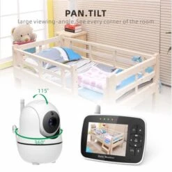 PIMPIMSKY Bébé Moniteur 3.5" LCD Couleur 2.4 GHz Babyphone Vidéo Rotation 360° Vision Nocturne Caméra Bébé Surveillance Sans Fil -Magasin De Produits Pour Bébés pimpimsky bebe moniteur 3 5 lcd couleur 2 4 ghz b 5956