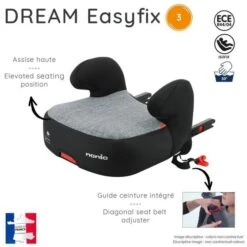 Rehausseur Easyfix Enfant DREAM Groupe 3 Pour Les Enfants De 22 à 36kg, Homologué Selon La Norme ECE R44/04, Fabriqué Et Testé En Fr 8 Rehausseur Easyfix Enfant DREAM Groupe 3 Pour Les Enfants De 22 à 36kg, Homologué Selon La Norme ECE R44/04, Fabriqué Et Testé En Fr -Magasin De Produits Pour Bébés rehausseur easyfix enfant dream groupe 3 pour les a278