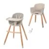 ROBA Chaise Haute Évolutive 2 En 1 Style Up Wood - Réglable - Siège Rembourré - Pieds En Bois Massif + Plateau Repas - Gris -Magasin De Produits Pour Bébés roba chaise haute evolutive 2 en 1 style up wood acb5