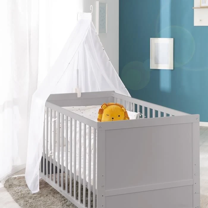 ROBA Lit Bébé Évolutif Complet 70 X 140 Cm - Matelas Et Textiles Inclus - Hauteur Réglable - Bois Taupe 4 ROBA Lit Bébé Évolutif Complet 70 X 140 Cm - Matelas Et Textiles Inclus - Hauteur Réglable - Bois Taupe – Image 2