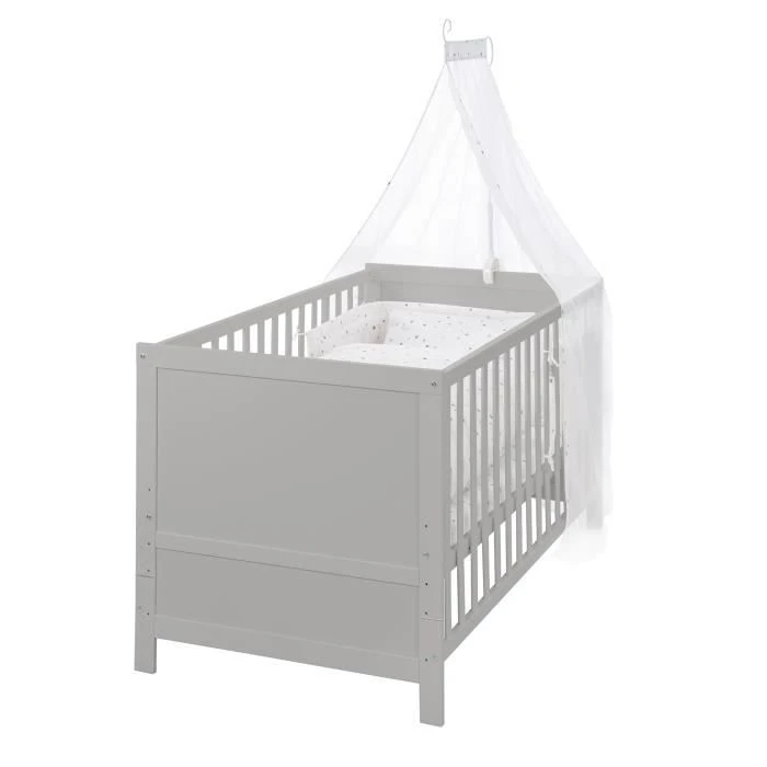 ROBA Lit Bébé Évolutif Complet 70 X 140 Cm - Matelas Et Textiles Inclus - Hauteur Réglable - Bois Taupe 3 ROBA Lit Bébé Évolutif Complet 70 X 140 Cm - Matelas Et Textiles Inclus - Hauteur Réglable - Bois Taupe