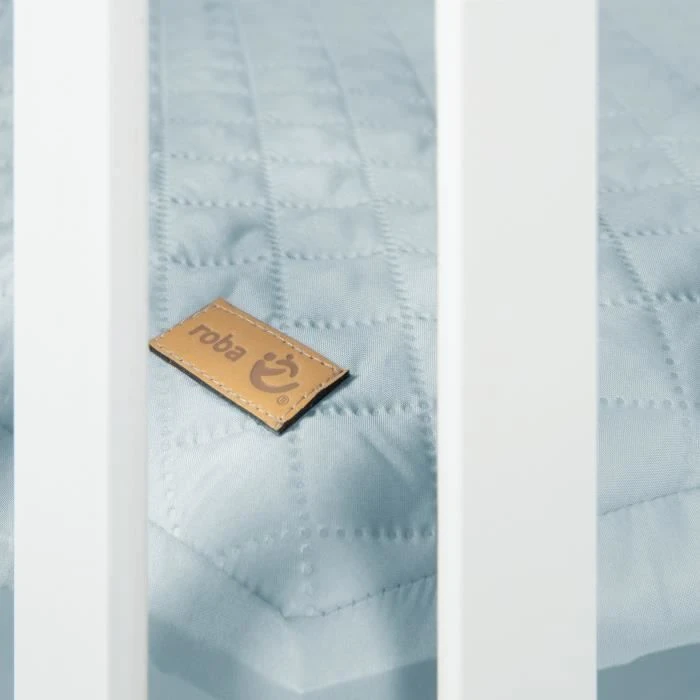 ROBA Parc Bébé "roba Style" 3 Positions + Tapis De Parc Bleu Clair Et 6 Roues - Bois Blanc 4 ROBA Parc Bébé "roba Style" 3 Positions + Tapis De Parc Bleu Clair Et 6 Roues - Bois Blanc – Image 2