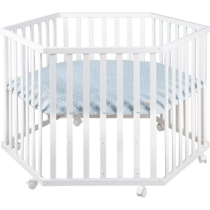 ROBA Parc Bébé "roba Style" 3 Positions + Tapis De Parc Bleu Clair Et 6 Roues - Bois Blanc 3 ROBA Parc Bébé "roba Style" 3 Positions + Tapis De Parc Bleu Clair Et 6 Roues - Bois Blanc