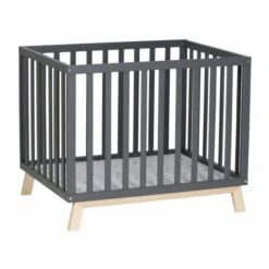 Schardt - Parc Bébé Réglable Hêtre Massif Laqué Gris Et Clair Holly L 97 X H 75 X P 79 Cm