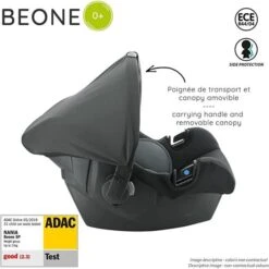 Siège Auto Bébé BEONE Groupe 0+ (0-13kg) - Avec Protection Latérale - 4 étoiles ADAC - Nania -Magasin De Produits Pour Bébés siege auto bebe beone groupe 0 0 13kg avec pr bc8f