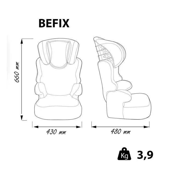 Siège Auto Rehausseur Enfant BEFIX Groupe 2/3 (15-36kg) Avec Porte Gobelet - Têtière Réglable - 4 étoiles ADAC - Nania London 6 Siège Auto Rehausseur Enfant BEFIX Groupe 2/3 (15-36kg) Avec Porte Gobelet - Têtière Réglable - 4 étoiles ADAC - Nania London – Image 4