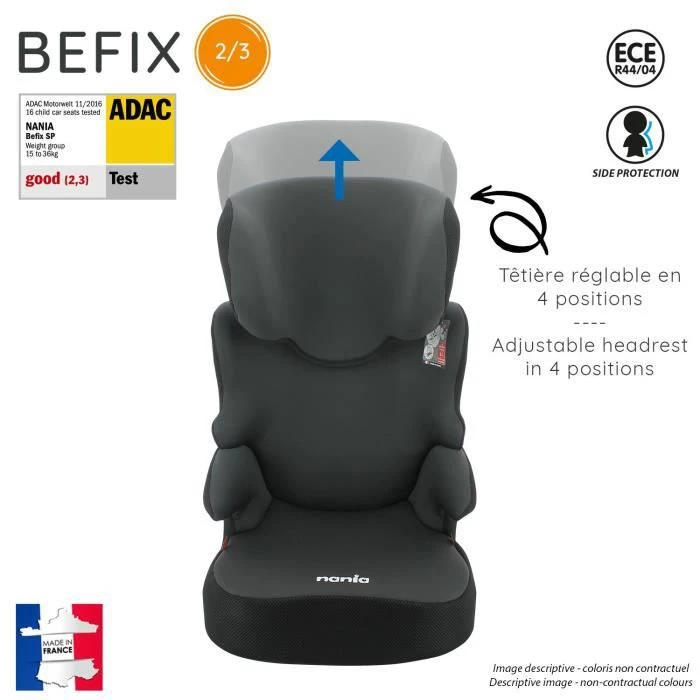 Siège Auto Rehausseur Enfant BEFIX Groupe 2/3 (15-36kg) Avec Porte Gobelet - Têtière Réglable - 4 étoiles ADAC - Nania London 5 Siège Auto Rehausseur Enfant BEFIX Groupe 2/3 (15-36kg) Avec Porte Gobelet - Têtière Réglable - 4 étoiles ADAC - Nania London – Image 3