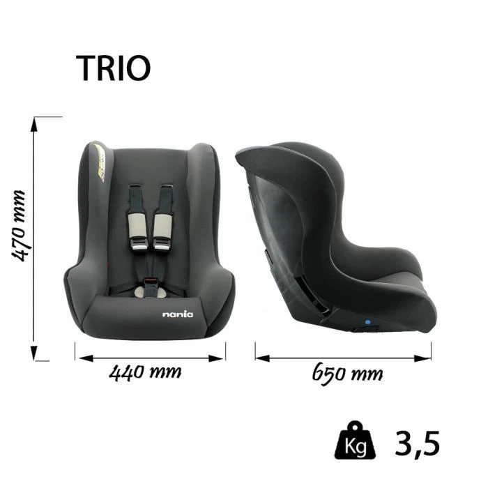 Siège Auto TRIO Groupe 0-1-2 (0-25kg), Fabriqué En France, ECE R44-04 - Nania Access Bleu 6 Siège Auto TRIO Groupe 0-1-2 (0-25kg), Fabriqué En France, ECE R44-04 - Nania Access Bleu – Image 4