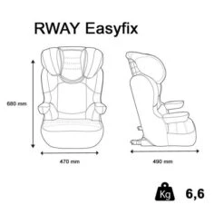 Siège Auto Rehausseur Enfant RWAY EASYFIX Groupe 2/3 (15-36kg) Avec Protection Latérale - Têtière Réglable - Nania London -Magasin De Produits Pour Bébés siege isofix rehausseur enfant avec dossier groupe b431