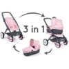 SMOBY - Bébé Confort - Poussette + Landau 3 En 1 Pour Poupons Et Poupées - Roues Silencieuses Et Multidirectionnelles -Magasin De Produits Pour Bébés smoby bebe confort poussette landau 3 en 1 p 6569
