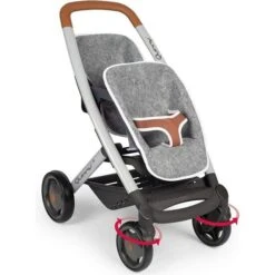 Smoby Poussette Double Gris 42 Cm – Landau Pour Deux Poupées Quinny – Pour Enfants à Partir De 3 Ans, 253204