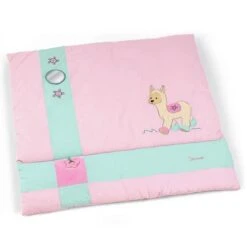 Sterntaler Tapis D`Éveil Zoo Câlin, Lama Lotte, Âge : Dès La Naissance, Taille : 100 X 100 Cm, Rose/Menthe - 9101953