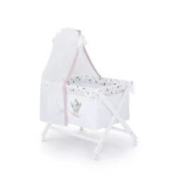 TANUKI -- Berceau Bébé En Bois "BIRDS" De 0 à 12 Mois Jusqu' A 9 Kg